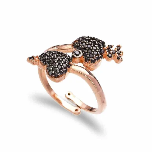 Turkish Heart Shape Black CZ Adjustable 925 Silver Ring Turkish Heart Shape Black CZ Adjustable 925 Silver Ring