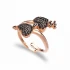 Turkish Heart Shape Black CZ Adjustable 925 Silver Ring