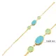 Turquoise Quartz Oval Bezel Chain 925 Silver Bracelet