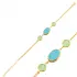 Turquoise Quartz Oval Bezel Chain 925 Silver Bracelet