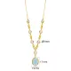Aquamarine Quartz Oval Gold Bezel 925 Silver Necklace