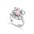 Rectangle Pink CZ Stone Wholesale 925 Silver Cluster Ring