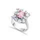 Rectangle Pink CZ Stone Wholesale 925 Silver Cluster Ring Rectangle Pink CZ Stone Wholesale 925 Silver Cluster Ring