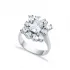 Rectangle Clear Zircon Stone Wholesale 925 Silver Cluster Ring