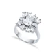 Rectangle Clear CZ Cluster 925 Sterling Silver Ring - Sade 925 Silver Jewelry