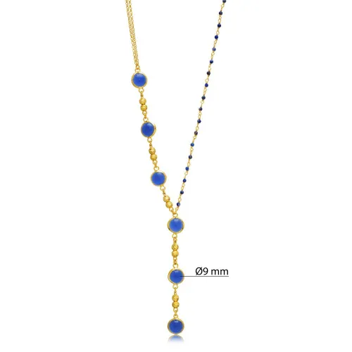Sapphire Quartz Y Bezel 925 Sterling Silver Necklace Sapphire Quartz Y Bezel 925 Sterling Silver Necklace