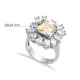 Rectangle Citrine CZ Cluster Sterling Silver Ring Rectangle Citrine CZ Cluster Sterling Silver Ring
