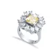 Rectangle Citrine CZ Cluster Sterling Silver Ring Rectangle Citrine CZ Cluster Sterling Silver Ring