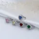 Oval Sapphire CZ Cluster 925 Sterling Silver Ring Oval Sapphire CZ Cluster 925 Sterling Silver Ring