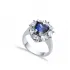 Oval Sapphire CZ Cluster 925 Sterling Silver Ring