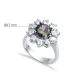 Round Mystic Topaz CZ Cluster 925 Sterling Silver Ring Round Mystic Topaz CZ Cluster 925 Sterling Silver Ring