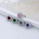 Round Mystic Topaz CZ Cluster 925 Sterling Silver Ring Round Mystic Topaz CZ Cluster 925 Sterling Silver Ring