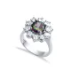 Round Mystic Topaz CZ Cluster 925 Sterling Silver Ring Round Mystic Topaz CZ Cluster 925 Sterling Silver Ring