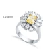 Rectangle Citrine CZ Cluster 925 Silver Ring Rectangle Citrine CZ Cluster 925 Silver Ring
