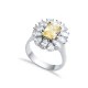 Rectangle Citrine CZ Cluster 925 Silver Ring Rectangle Citrine CZ Cluster 925 Silver Ring