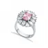 Rectangle Pink CZ Stone Wholesale 925 Silver Cluster Ring