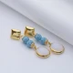 White Quartz Blue Beaded Long Sterling Silver Earrings White Quartz Blue Beaded Long Sterling Silver Earrings