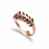 Turkish Black CZ Leaf Adjustable Sterling Silver Ring