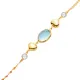Aquamarine Quartz Oval Heart Chain 925 Silver Bracelet Aquamarine Quartz Oval Heart Chain 925 Silver Bracelet