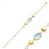 Aquamarine Quartz Oval Heart Chain 925 Silver Bracelet