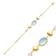 Aquamarine Quartz Oval Heart Chain 925 Silver Bracelet Aquamarine Quartz Oval Heart Chain 925 Silver Bracelet