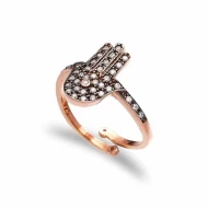 Turkish Adjustable Hamsa Sterling Silver Ring