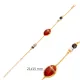 Tiger Eye Quartz Oval Gold Bezel 925 Silver Bracelet