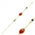 Tiger Eye Quartz Oval Gold Bezel 925 Silver Bracelet
