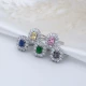 Rectangle Emerald CZ Cluster 925 Silver Ring | 925 Sterling Silver Wholesale | Sade Silver Rectangle Emerald CZ Cluster 925 Silver Ring - Sade 925 Silver Jewelry
