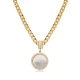 Round Mother Of Pearl Sterling Silver Necklace Round Mother Of Pearl Sterling Silver Necklace