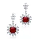 Square Garnet CZ Flower Cluster 925 Silver Earrings Square Garnet CZ Flower Cluster 925 Silver Earrings
