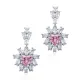 Heart Pink CZ Flower Design Wholesale Silver Cluster Earrings Heart Pink CZ Flower Design Wholesale Silver Cluster Earrings