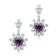 Flower Heart Amethyst CZ Cluster 925 Silver Earrings Flower Heart Amethyst CZ Cluster 925 Silver Earrings