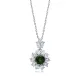 Flower Round Emerald CZ 925 Sterling Silver Necklace Flower Round Emerald CZ 925 Sterling Silver Necklace