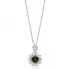 Flower Round Emerald CZ 925 Sterling Silver Necklace