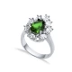 Emerald CZ Pear Drop Shape Cluster Stony Silver Ring Emerald CZ Pear Drop Shape Cluster Stony Silver Ring