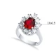 Garnet CZ Pear Drop Shape Cluster Stony 925 Silver Ring Garnet CZ Pear Drop Shape Cluster Stony 925 Silver Ring