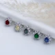 Garnet CZ Pear Drop Shape Cluster Stony 925 Silver Ring Garnet CZ Pear Drop Shape Cluster Stony 925 Silver Ring