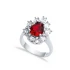 Garnet CZ Pear Drop Shape Cluster Stony 925 Silver Ring