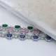 Emerald CZ Oval Shape Stony Sterling Silver Bracelet
