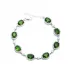 Emerald CZ Oval Shape Stony Sterling Silver Bracelet