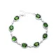 Emerald CZ Oval Shape Stony Sterling Silver Bracelet