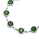 Emerald CZ Stone Round Shape Silver Stony Charm Bracelet