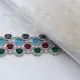 Emerald CZ Stone Round Shape Silver Stony Charm Bracelet