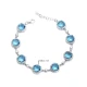 Aquamarine CZ Round Shape Stony 925 Silver Bracelet Aquamarine CZ Round Shape Stony 925 Silver Bracelet