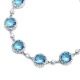 Aquamarine CZ Round Shape Stony 925 Silver Bracelet Aquamarine CZ Round Shape Stony 925 Silver Bracelet