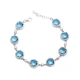Aquamarine CZ Round Shape Stony 925 Silver Bracelet Aquamarine CZ Round Shape Stony 925 Silver Bracelet