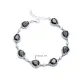 Pear Drop Shape Black CZ Stony Sterling Silver Bracelet