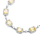 Citrine CZ Square Shape Stony Sterling Silver Bracelet
