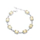 Citrine CZ Square Shape Stony Sterling Silver Bracelet